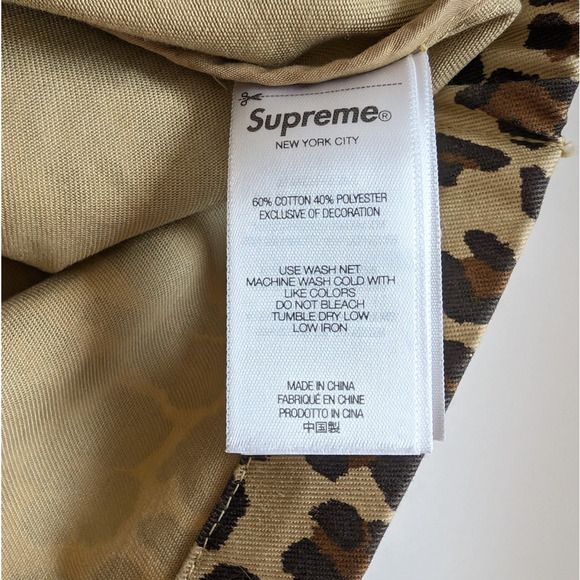 Supreme Toy Machine Harrington Animal Print Leopard Cotton Twill Jacket, size S - Picture 10 of 13